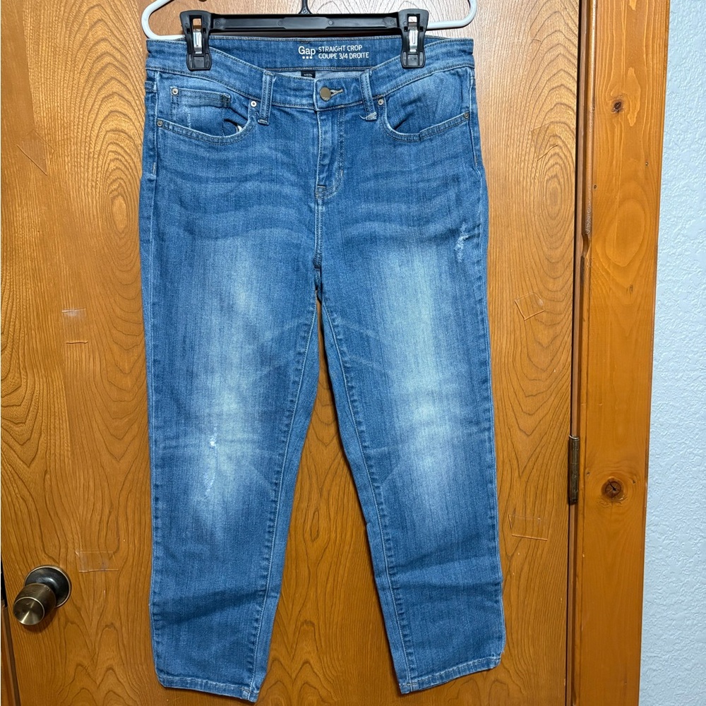 Gap Straight Crop Blue Denim Jeans